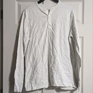 Henley button long sleeve shirt